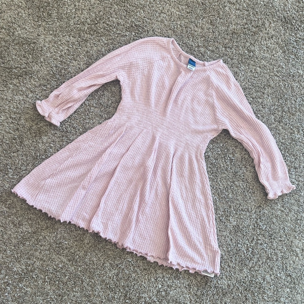 Old Navy Toddler Girl Pink Waffle Knit Dress Size 3t